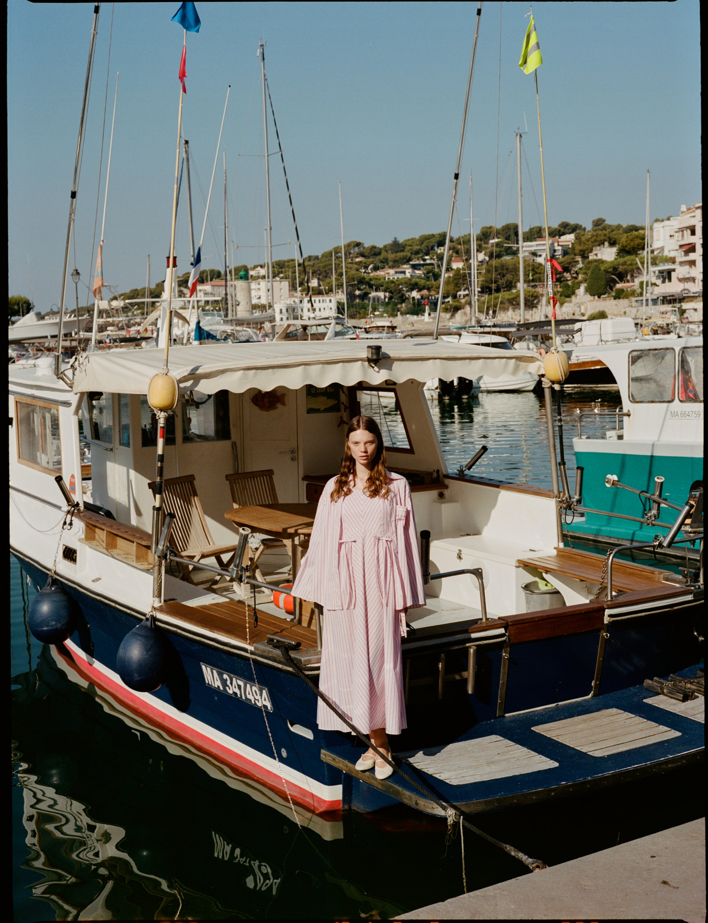 Vestido Miramar rayas rosas