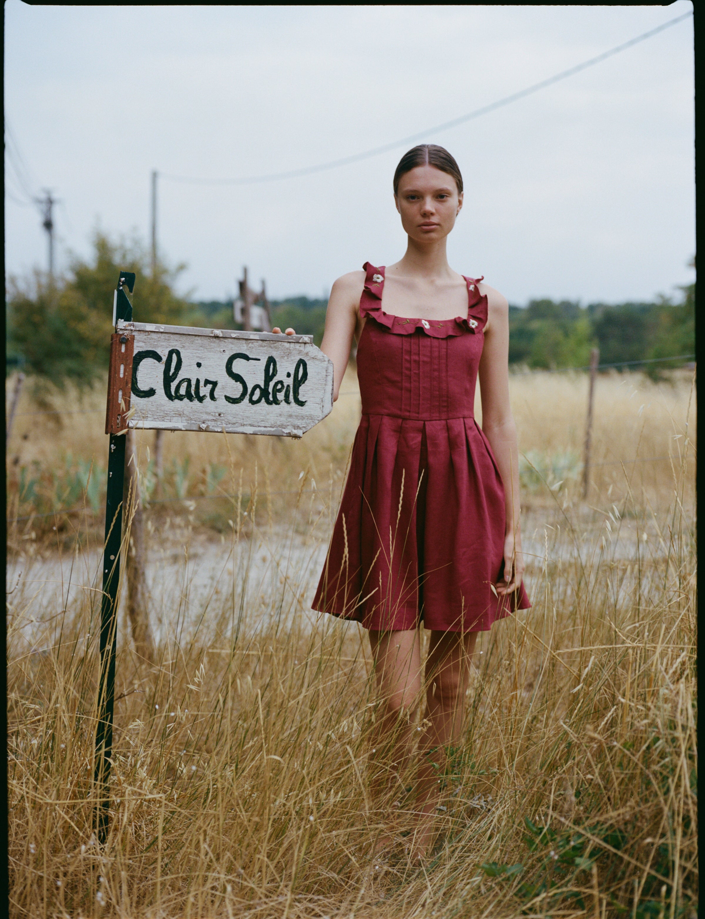 Vestido Solé bordó