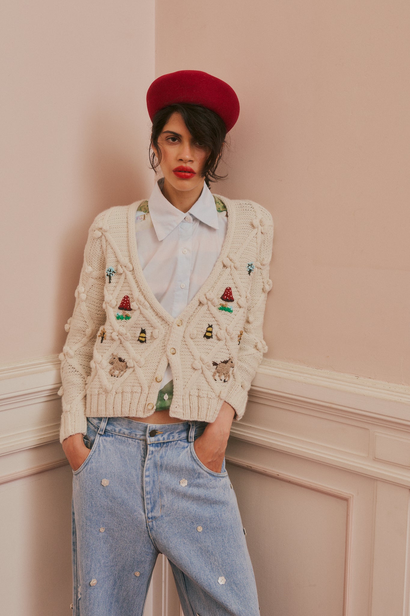 Cardigan Caballitos natural