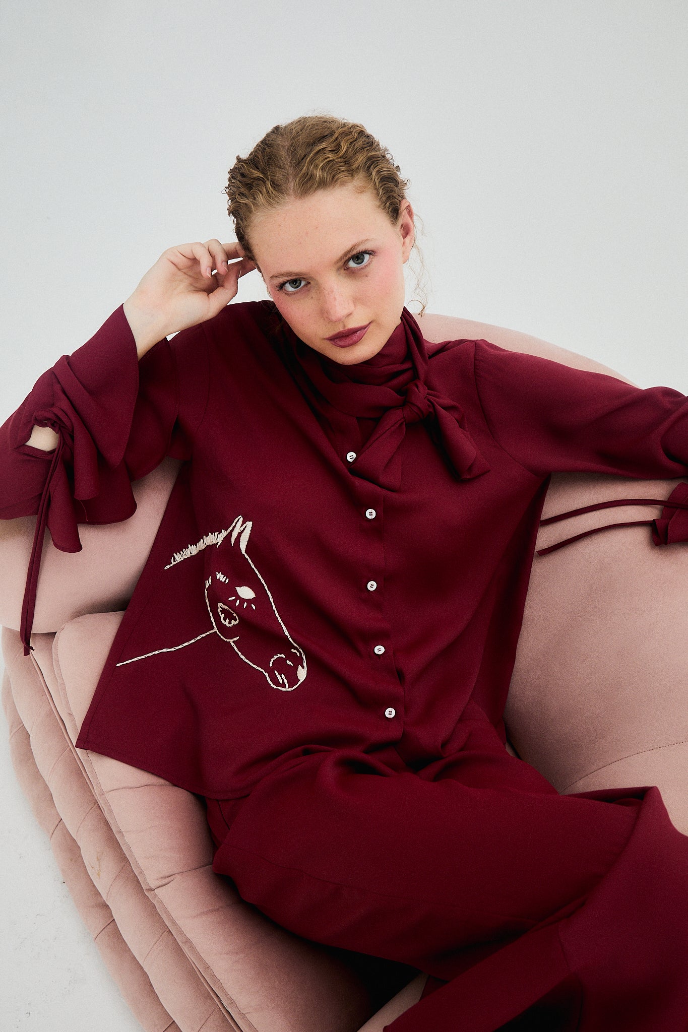 Camisa Esquel bordeaux