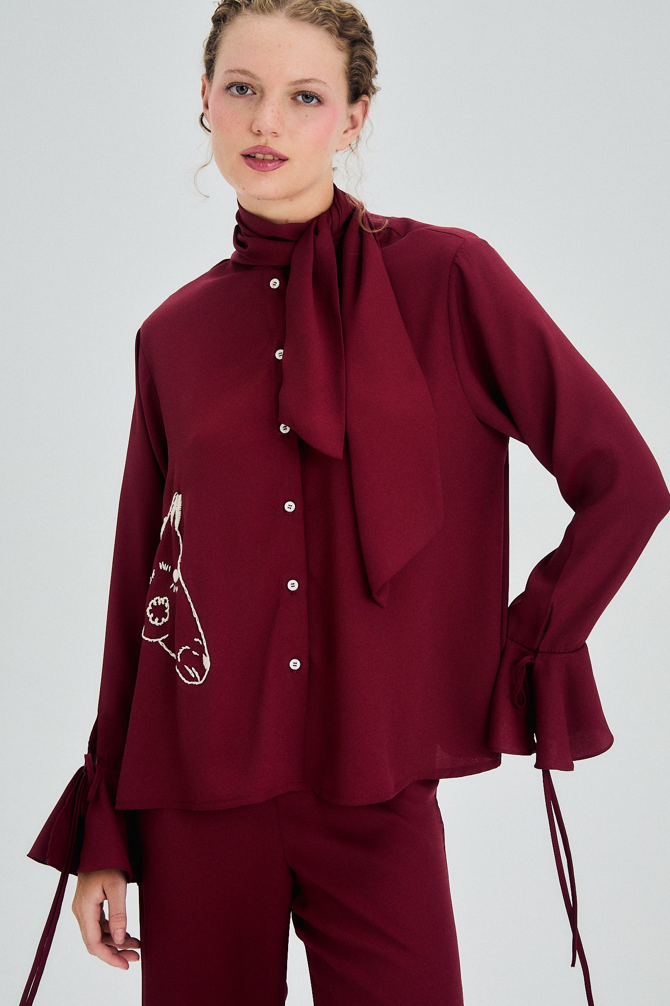 Camisa Esquel bordeaux