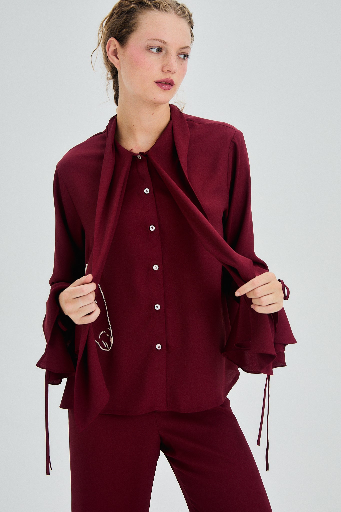 Camisa Esquel bordeaux
