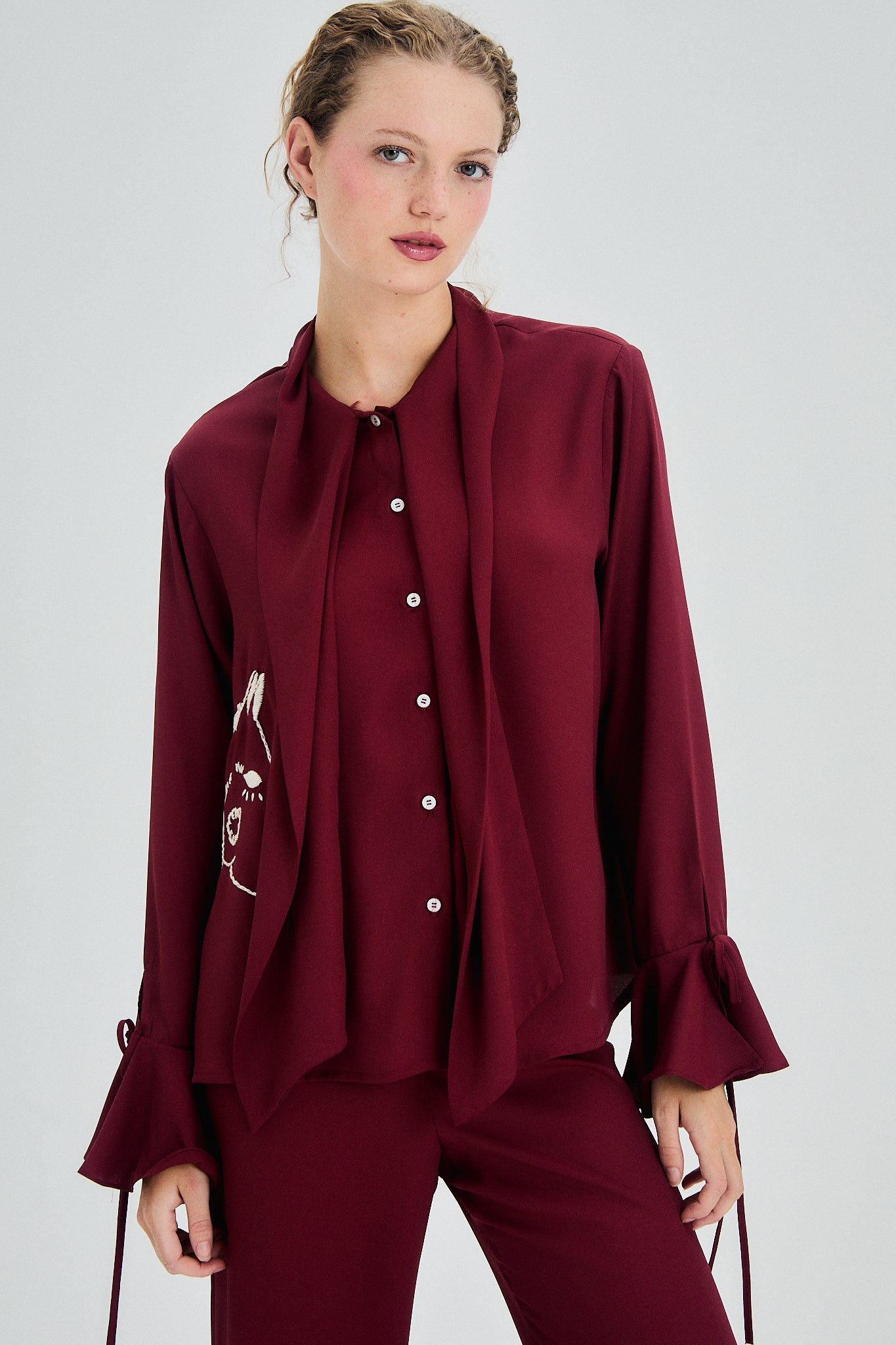 Camisa Esquel bordeaux