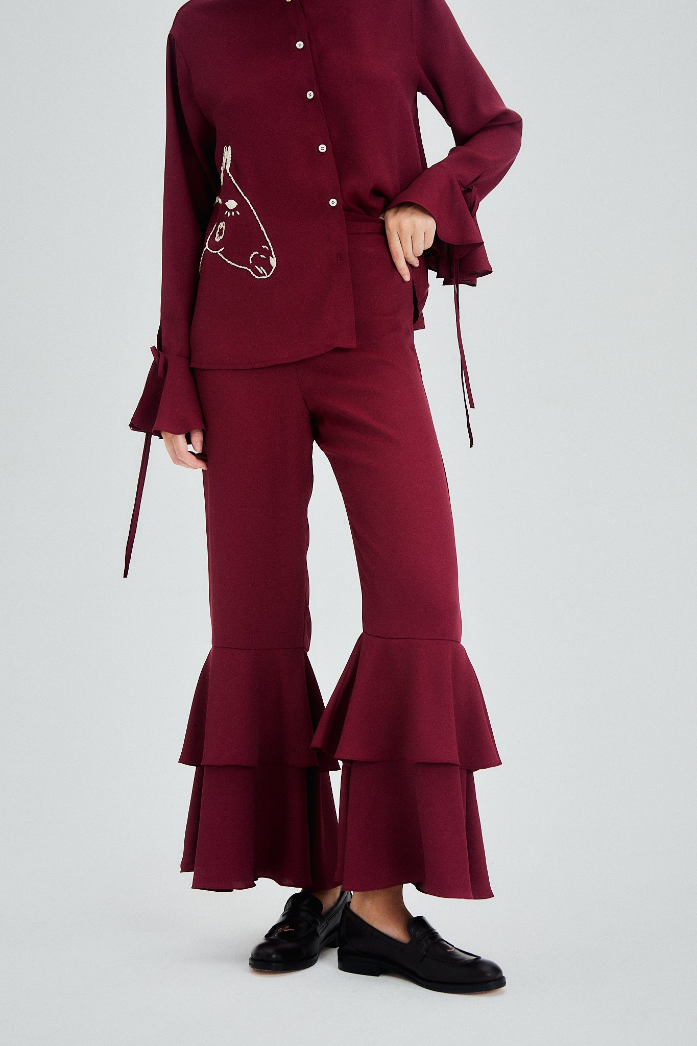 Pantalón Alberta bordeaux