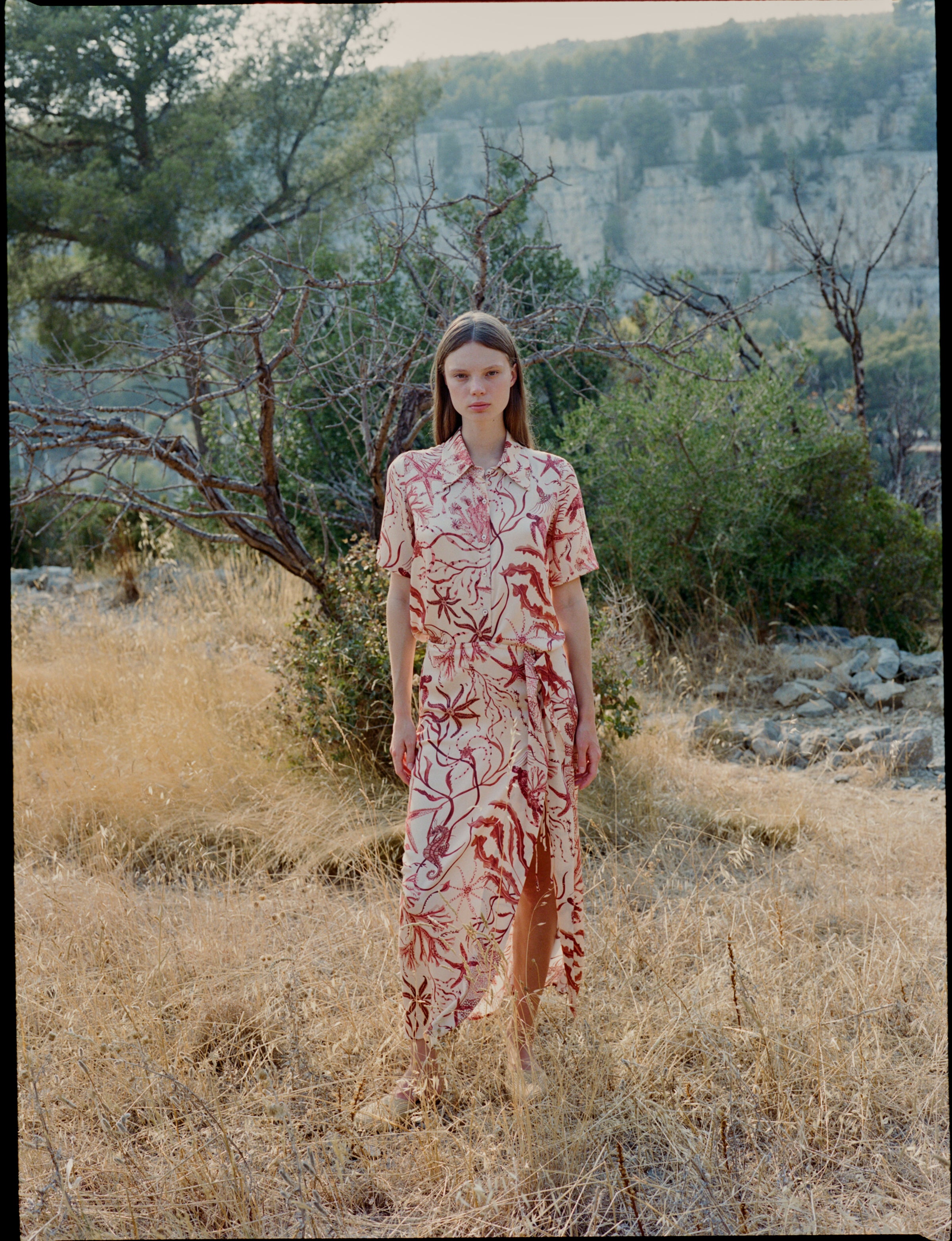 Falda Zelmira coral