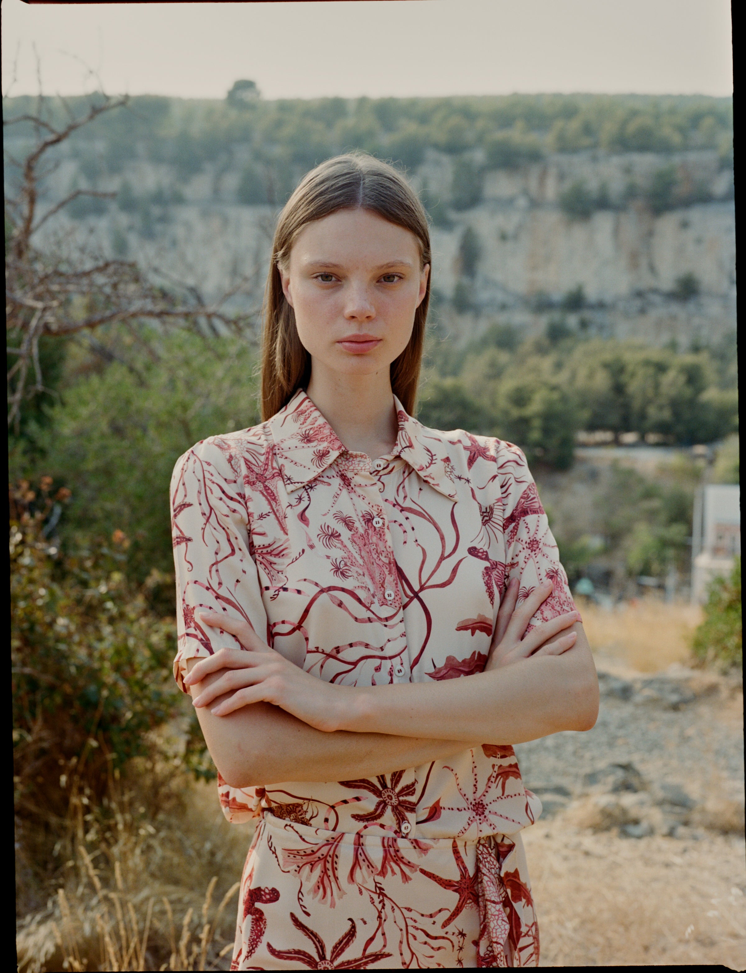 Camisa Ondina coral