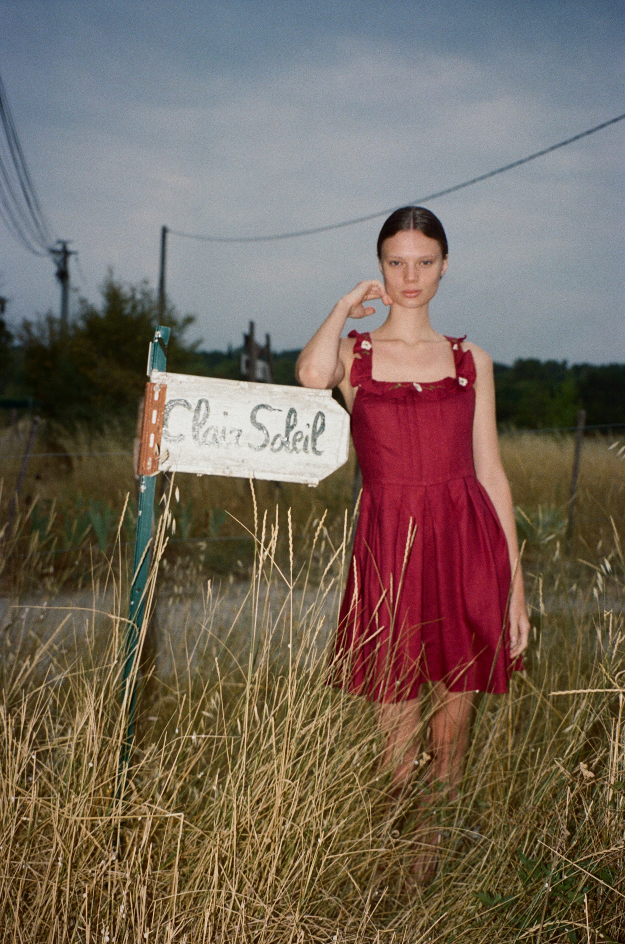 Vestido Solé bordó