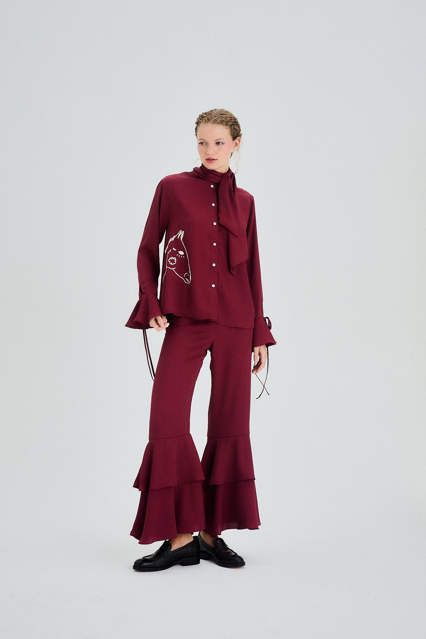 Camisa Esquel bordeaux