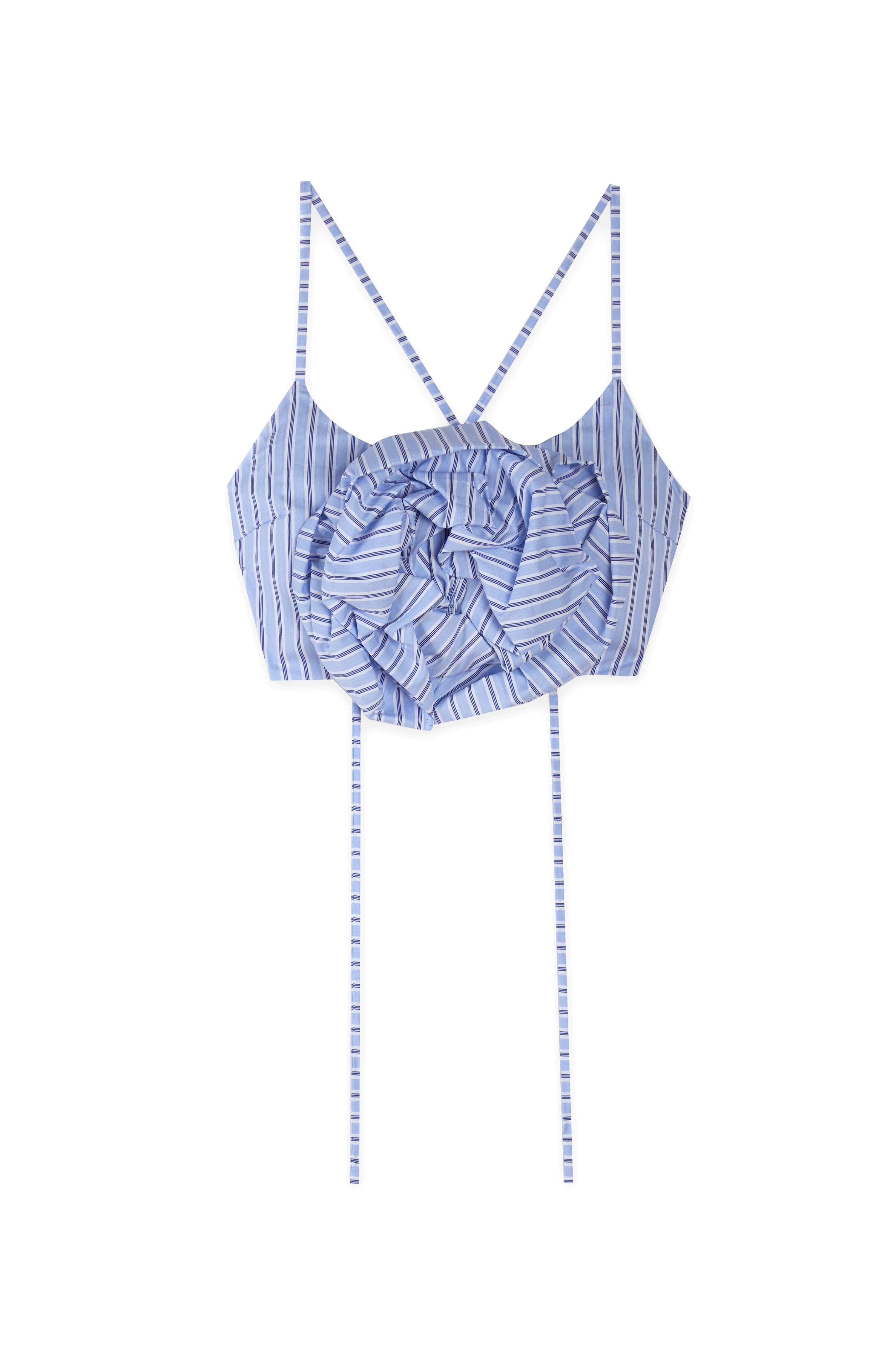 Top La Rosa rayas celestes